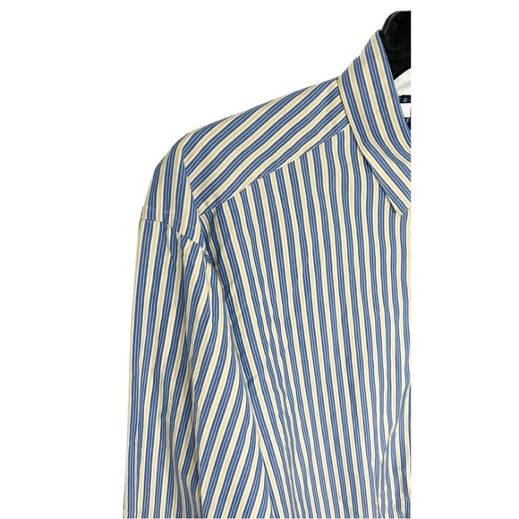 Tommy Hilfiger Shirt Men’s Size L Blue Yellow White Button Front Long Sleeve - Picture 3 of 8